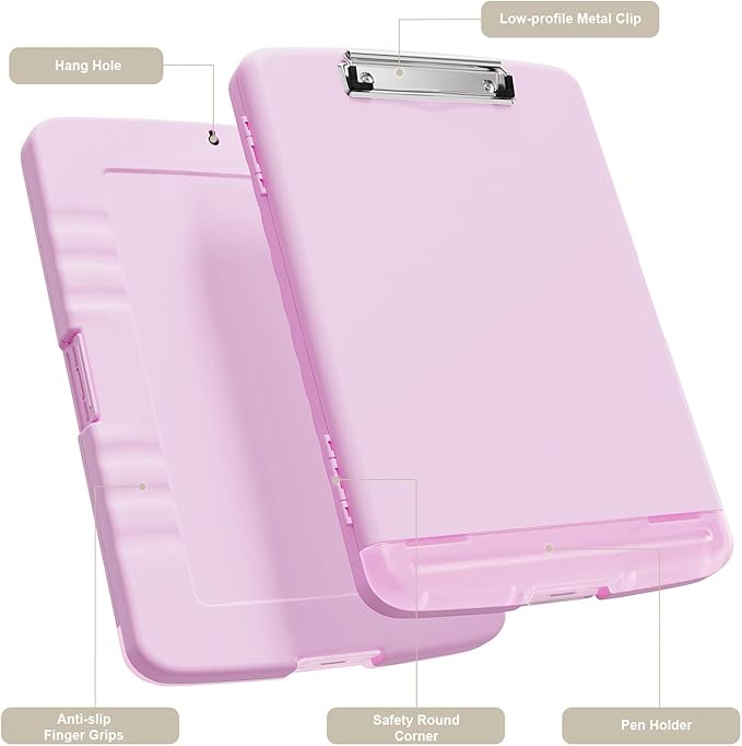 Piasoenc Clipboard with Storage, 8.5 x 11 Organization Box with Pen Holder and - Image 2