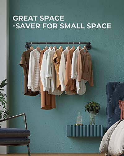 OROPY 38.4" Industrial Pipe Clothing Rack, Wall Mounted Clothes Rack - Image 2