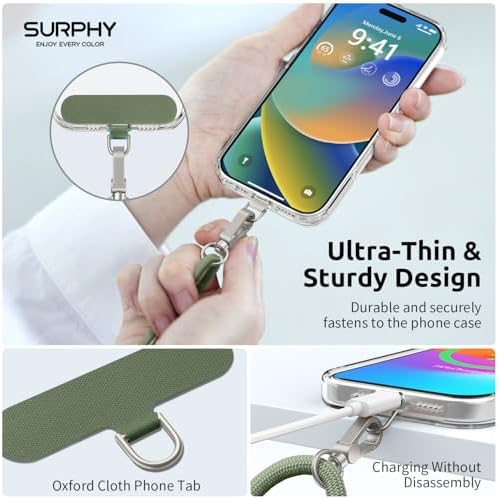 SURPHY Phone Lanyard Crossbody, Phone Strap Crossbody with 2 Tether Tabs - Image 4