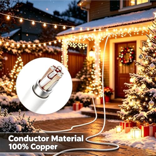 6 Ft White Outdoor Extension Cord, 16 Gauge Heavy Duty - Image 6