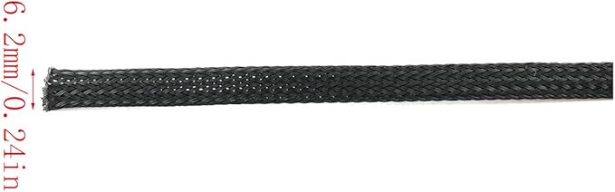 E-outstanding 5M/16.4ft Cable Sleeve Black Insulated Braided Sleeve 6mm / - Image 2