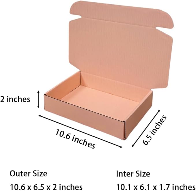 50 Pcs 10.6 x 6.5 x 2 inches Shipping Boxes - Image 2