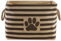 Bone Dry Pet Storage Collection Striped Paw Patch Bin, Medium Rectangle, Brown by BoneDry