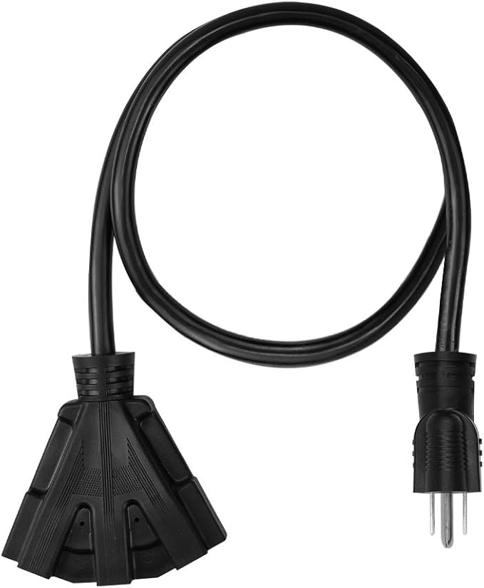 50FT 12/3 Outdoor Extension Cord, Heavy Duty 3-Outlet SJTW Indoor/Outdoor - Image 2