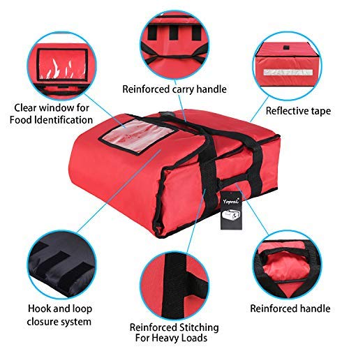 Pizza Bag, Large Thermal Pizza Delivery Bags Insulated Food Delivery Bag - Image 3
