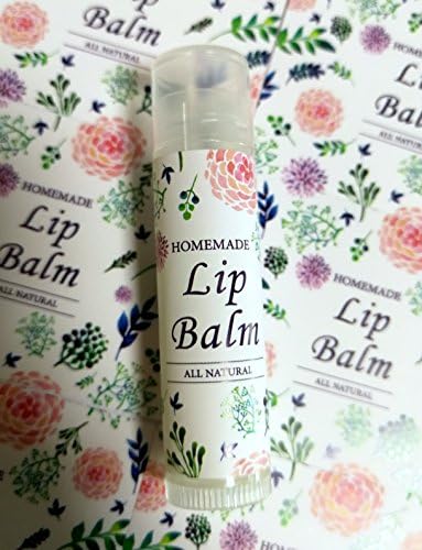 Homemade Skincare Products Adhesive Labels Stickers for Lip Balm Handcream Candle Container Tubes 20pcs (T Lip Balm - White with Peony) by ZZYBIA