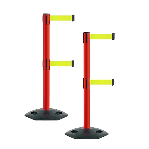 Montour Line MSR630D Set of 2 Retractable Belt Barrier Stanchion, Heavy-Duty by Montour+Line