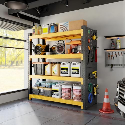 Heavy‑Duty Garage Shelving Unit with Pegboard, 3000 LBS Total Load Capacity by KOBITOGarageStorageShelves