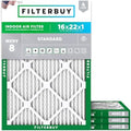 Filterbuy 16x22x1 Air Filter MERV 8 Dust & Allergy Defense (4-Pack) by Filterbuy
