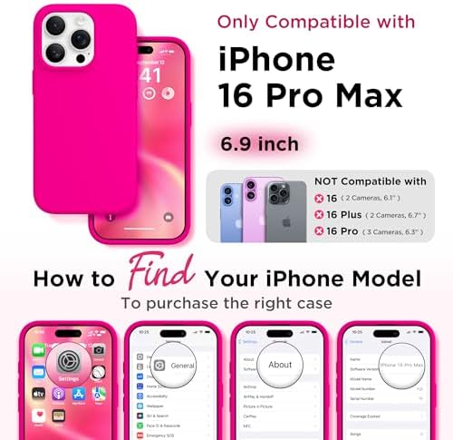 GolbinBox Magnetic for iPhone 16 Pro Max Case, Silicone Cover, Neon Pink - Image 2