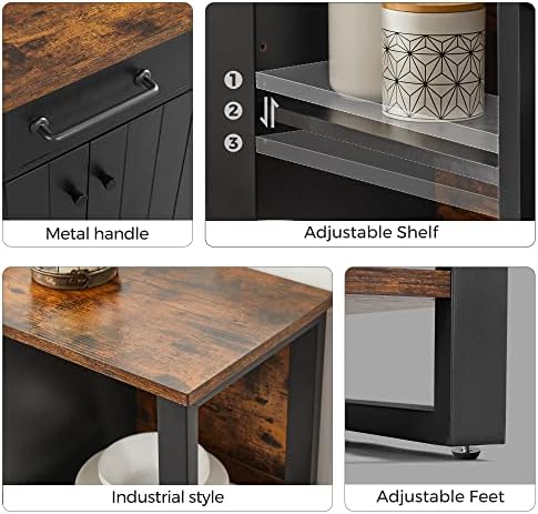 VASAGLE Buffet Cabinet, Sideboard, 2 Doors, 47.2 x 11.8 x 31.5 Inches - Image 5