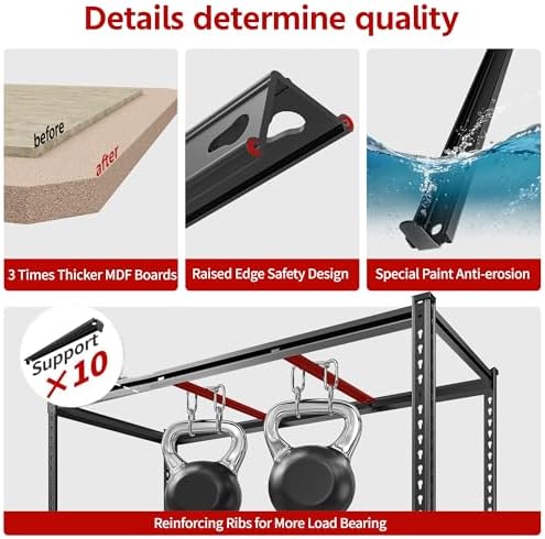 REIBII 3000LBS Garage Shelving for Warehouse, 5 Tier Heavy Duty Shelving (Pack of 2) - Image 6