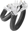 AGPTEK Cable Management Sleeve, 2 Pack 5ft - 1.8 inch Cord Hider, Black by AGPTEK