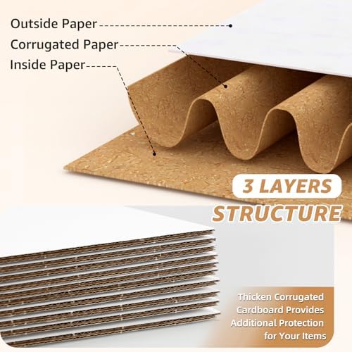 EXYGLO 30 Pack 9x6x4, 10x7x5 Assorted Sizes Shipping Boxes for Small Business, Each Size 15 Pack, White Corrugated Cardboard Small Box for Packaging, Moving, Mailing, and Storing - Image 4