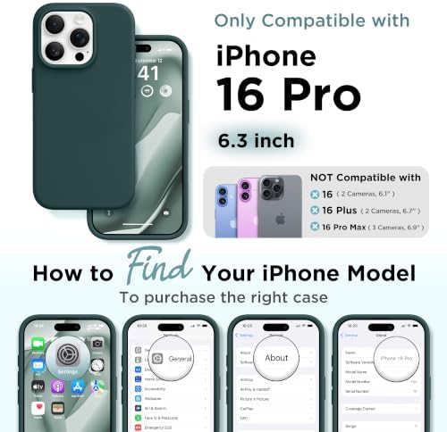 GolbinBox Magnetic for iPhone 16 Pro Case, Silicone Cover, Olive Green - Image 2