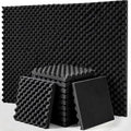 24 Pack Acoustic Panels, 12x12x1.2 Inches Egg Crate Acoustic Foam Panels, Sound Proof Foam Panels Noise Reducing for Walls and Ceiling, Acoustic Wall Panels Sound Absorbing, Soundproof Wall Panels by SODOCT