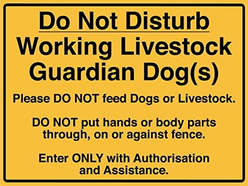 Do Not Disturb Working Livestock Guardian Dog Sign Metal Tin Sign 12x16 Inches by MUZUPUTS