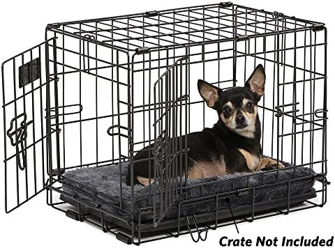 MidWest Homes for Pets QuietTime XXS Dog Bed - Gray Faux Fur Bolster, Ultra-Soft & Machine Washable, Fits 18-Inch Crates and Carriers, for Small Dogs and Cats (Pack of 12) - Image 3