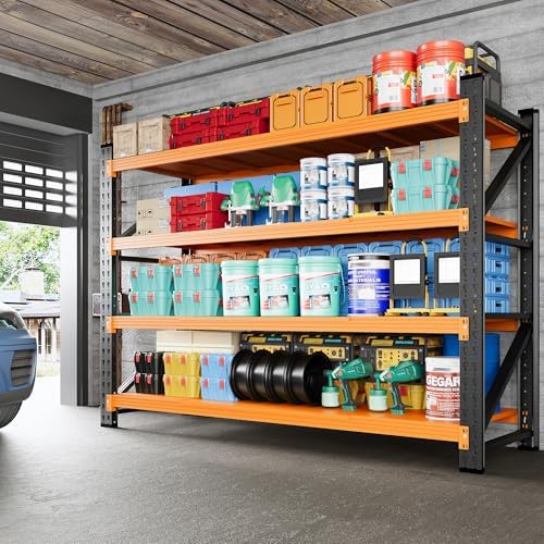 60" Wide Storage Shelves, 5000LBS Garage Shelving Heavy Duty, Standing Shelf Units, 4 Tier Metal Adjustable Storage Shelving Rack for Shop Warehouse Basement, 60'' W x 24''D x 70'' H - Image 2