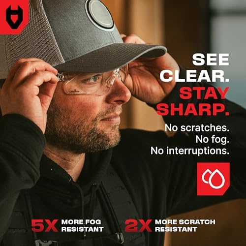 NoCry Clear Safety Glasses for Men and Women with Anti-Fog and Scratch Resistant Wrap Around Lenses, Adjustable Temples and Nose Pads — ANSI Z87 Certified Protective Eyewear with 100% UV Shielding - Image 3