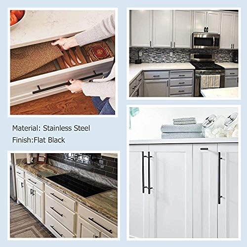 homdiy Black Drawer Pulls Cabinet Handles 10Pack - HD201BK Cabinet Door Handles 4-1/2 in Hole Centers Cabinet Hardware Modern Cabinet Pulls for Kitchen Cabintes - Image 4