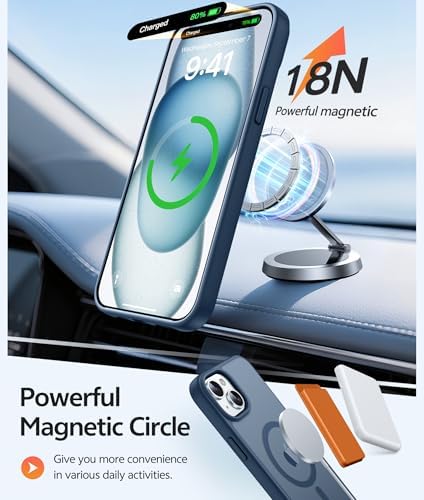 FNTCASE for iPhone 15/14/13 Case, Fit for Magsafe, Glass Screen Protector - Image 3