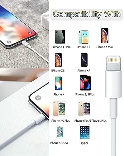 4 Pack [Apple MFi Certified] Apple Charging Cables 10ft, iPhone Chargers Lightning Cable 10 Foot, Fast iPhone Charging Cord for iPhone 12/11/11Pro/11Max/ X/XS/XR/XS Max/8/7, ipad(Yellow) - Image 7