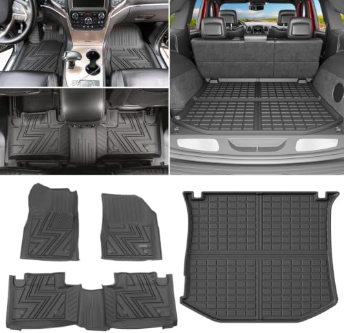 powoq Floor Mats Cargo Mat Compatible with 2011-2021 Jeep Grand Cherokee by powoq