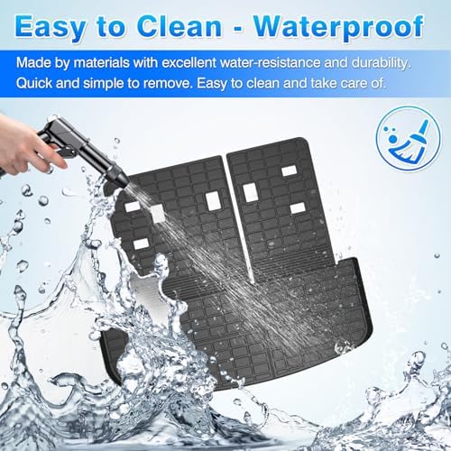 Telluride Floor Mats - Fit for Kia Telluride 2020-2025 (7&8 Seats)（Not for 2027）, All Weather Floor Mat & Cargo Liner w/Baclkrest for Telluride Accessories, Heavy Duty Waterproof - Image 6