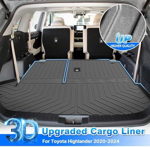 Highlander Cargo Liner - Trunk Mat for 2020-2026 Toyota Highlander 7 Seats (Only Gas), Not Fit Grand Highlander, Only Fits Trunk Has No Subwoofer, Highlander Accessories - Image 3