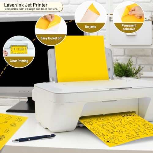 LLIKED 8-1/2" x 11" Fluorescent Yellow Address Labels 30 Sheets - Image 5