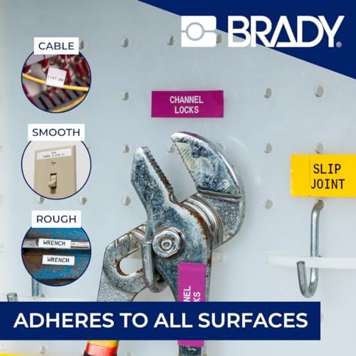 Brady Authentic (M21-375-595-BR) All-Weather Vinyl Label for Indoor/Outdoor ID, Lab and Equipment Labeling, White on Brown- ForM210, M210-LAB, M211, BMP21-PLUS and BMP21-LAB Printers, 375" W, 21' L - Image 5