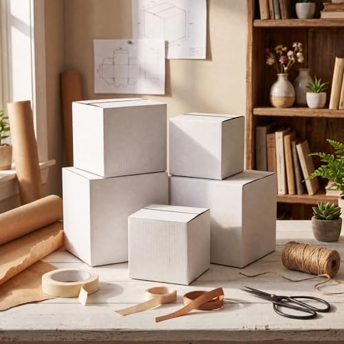 Hoikwo 30 Packs White Assorted Sizes Shipping Boxes of 8x8x8, 7x7x7, 6x6x6 - Image 6