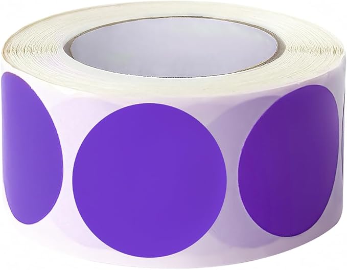 SHYGO® 1“ Purple Circle Dot Stickers Color Coding Labels by LOVELIFETOGETHER