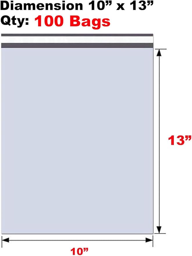 iMBAPrice 100 - 10x13 Premium Matte Finish Self-Sealing Non-Padded White Poly - Image 2