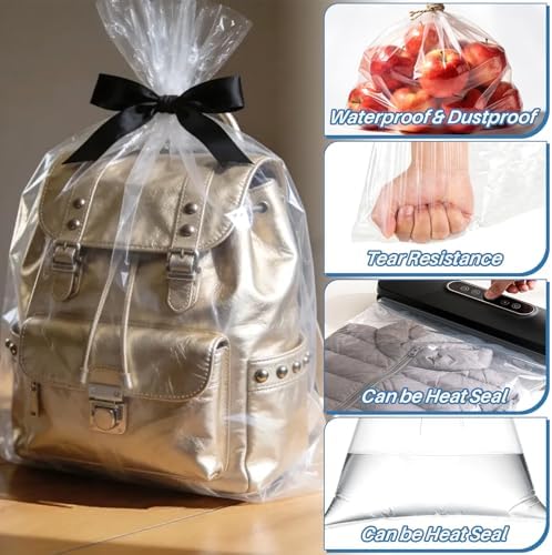 RAINFLOW 25 Pack Clear Plastic Flat Open Poly Bags 18 x 24 Inch - Image 5