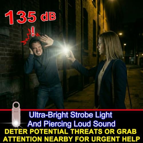 135dB Rechargeable Personal Alarm with Ultra Bright Flashlight - Image 2