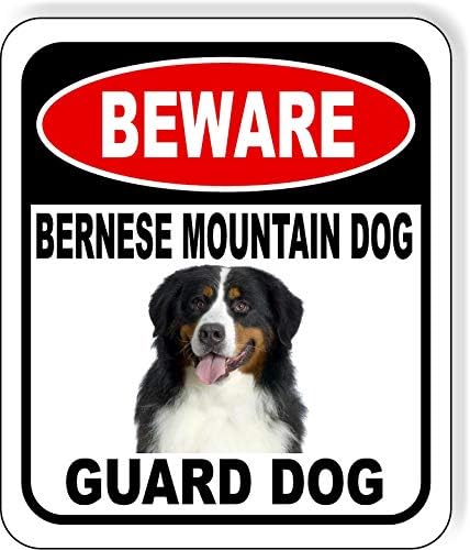 BEWARE BERNESE MOUNTAIN DOG GUARD DOG Aluminum Composite Outdoor Sign 15" x18" Metal Security Notice for Yard, Fence, Porch, Property, and Business – No Trespassing, Warning, Attack Dogs, Protection by WorkHouseSigns