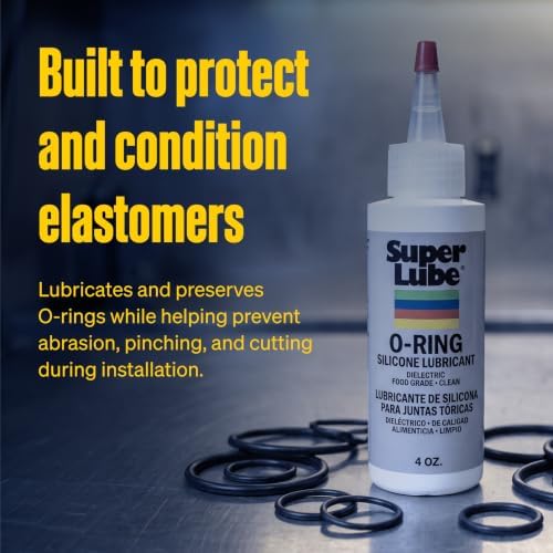 Super Lube O-Ring Silicone Lubricant - Waterproof Silicone & Rubber Seal Grease - Heat Stable Lubricant & Oxidation Protection - Food Grade H1 Grease - Clear - Bottle - 4 oz (56204) - Image 3