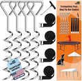 Eurmax USA 4-Pack Windproof Trampoline Stakes Anchor Kit-Steel Corkscrew Anchor,Heavy Duty Tie Down Kit with T-Hook&Reinforced Safety Straps,Secure Weatherproof Protection for Trampoline,Tent&Playset by Eurmax