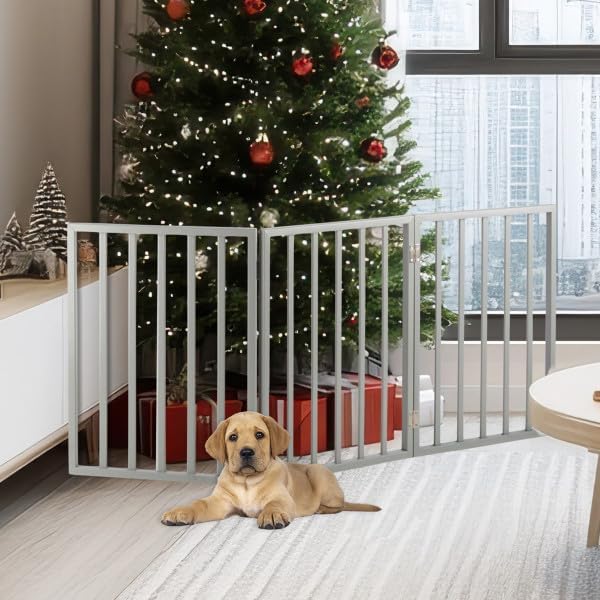 Pet Gate - 3-Panel Indoor Foldable Dog Fence - Image 8