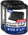 TARPAL Tarp 5x7 Feet (2pack) Tarps Heavy Duty Waterproof 14mil D-Ring Tarp by TARPAL
