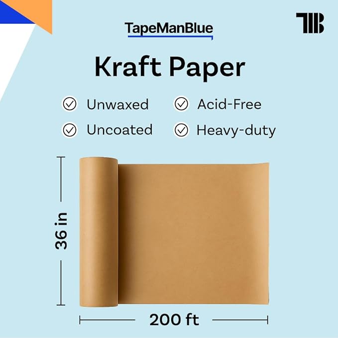 Kraft Paper Roll, Made in USA, 30 lb. Roll of Brown Paper - Image 2
