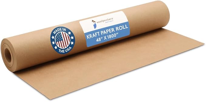 Woodpeckers Brown Craft Paper Roll 48 inch Wide, 1800 inch Long, 1 Roll by Woodpeckers
