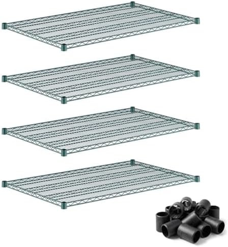 30" x 48" Heavy Duty Wire Shelving Shelf 4 Pack for Rack Expansion and Storage Reconfiguration, NSF by Zedfire
