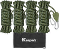 Camping Ropes Guy Line - Tarp Tie Down Ropes with Ratchet System, Pulley & Reinforced Metal Gear - Adjustable Heavy Duty Guy Lines for Canopy Tent, Quick Setup Outdoor Strap-4Pack - 6Pack by Keepark