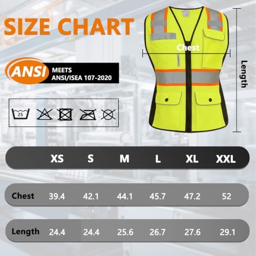 HYCOPROT Safety Vest for Women Mesh Reflective Lady High Visibility Construction Work Vest Meets ANSI/ISEA Standards - Image 5