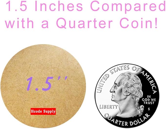 Hcode Natural Circle Kraft Paper Dots Price Stickers Brown Target Pasters 1.5 - Image 3