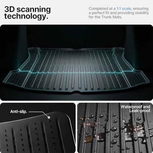 All Weather Cargo Liners for Tesla Model 3 Trunk Mats,Front Frunk and Rear Trunk Tray Mats Protector 2021 2022 2023 Accessories - Image 6