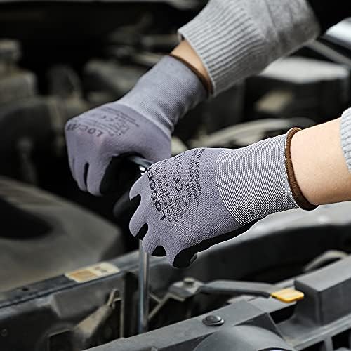 LOCCEF Safety Work Gloves MicroFoam Nitrile Coated-12 Pairs,Seamless Knit Nylon Gloves,Home Improvement,Micro-Foam Gloves - Image 3